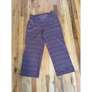 Pink and Burgundy Preppy Geek Nerd Chic Houndstooth Crop Pants Pull On Medium